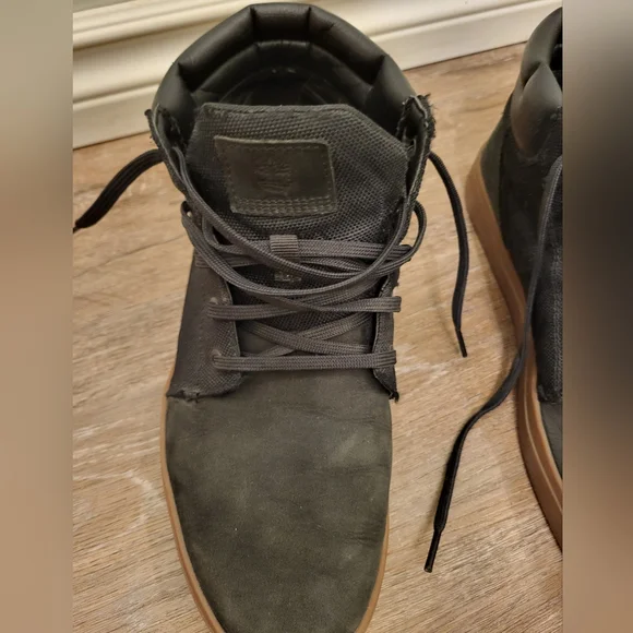 Timberland Davis Square Leather/Fabric Men's Chukka Black Nubuck Size 9 - Picture 5 of 13